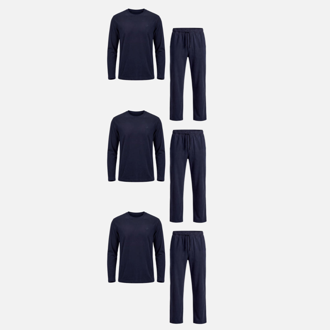 {"alt": "Schlafanzug Set Herren lang - Kleidung - Dunkelblau", "quantity":"3"}