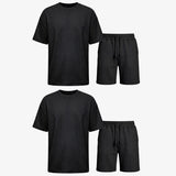 {"alt": "Schlafanzug Set Waffle Herren kurz - Kleidung - Schwarz", "quantity":"2"}