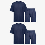{"alt": "Schlafanzug Set Waffle Herren kurz - Kleidung - Dunkelblau", "quantity":"2"}