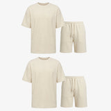 {"alt": "Schlafanzug Set Waffle Herren kurz - Kleidung - Beige", "quantity":"2"}