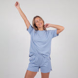 Schlafanzug Set Damen kurz - Kleidung -Hellblau