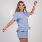 Schlafanzug Set Damen kurz - Kleidung -Hellblau