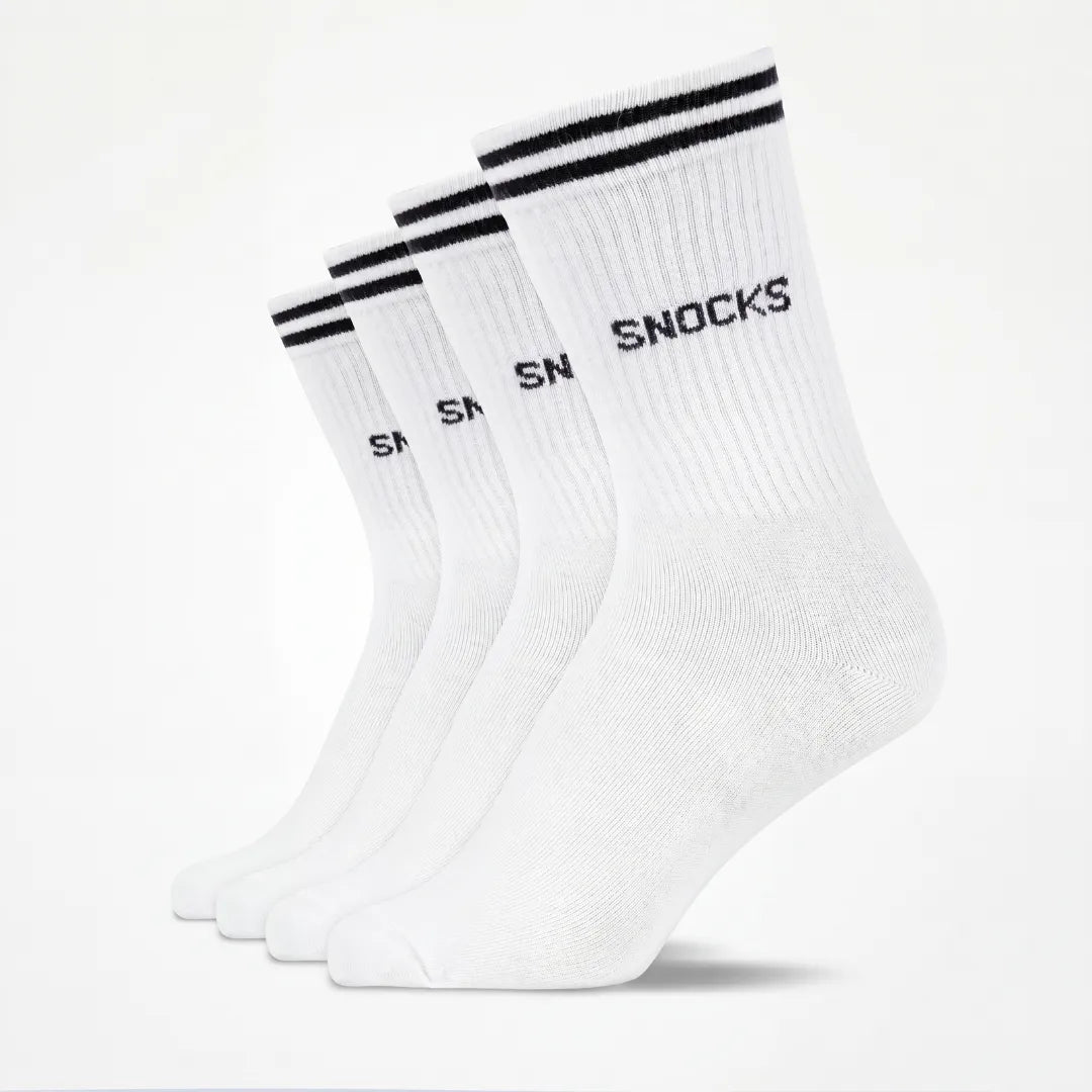Hohe Sportsocken mit Streifen Kinder - Socken - Weiß