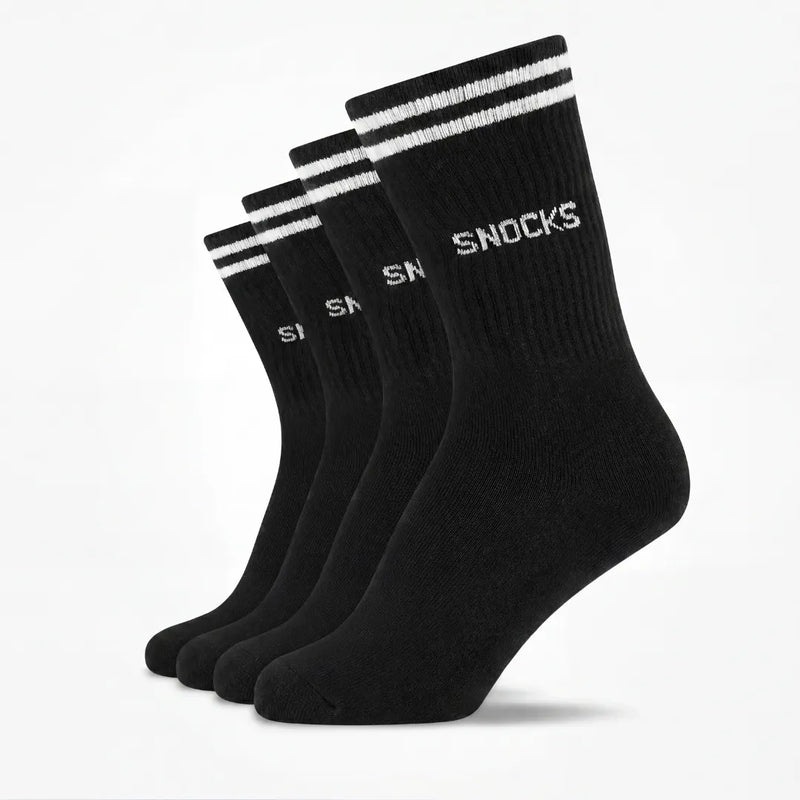 Hohe Sportsocken mit Streifen Kinder - Socken - Schwarz