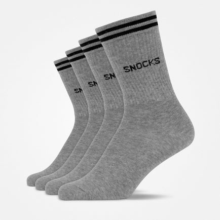 Calzini sportivi alti con righe - Calzini - Grigio