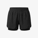 2 in 1 Sport Shorts Damen - Hosen -Schwarz