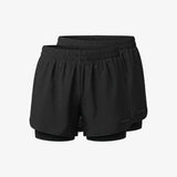{"alt": "2 in 1 Sport Shorts Damen - Hosen -Schwarz", "quantity":"2"}