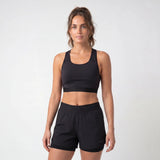 Shorts de sport 2 en 1 pour femmes | Noir