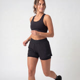 Shorts de sport 2 en 1 pour femmes | Noir