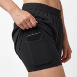 Shorts de sport 2 en 1 pour femmes | Noir