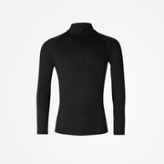 Maglia sportiva uomo manica lunga con mezza cerniera - Maglie - Nero