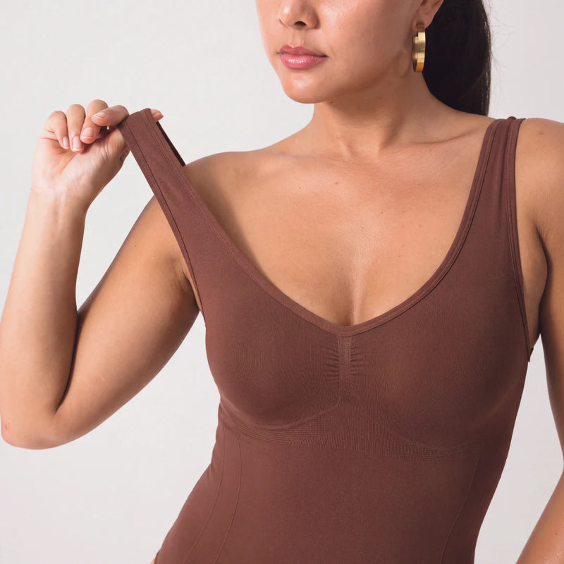 Shaping Body mit breiten Trägern | Braun
