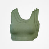{"alt": "Brassière de sport sans coutures - Hauts - Vert clair", "quantity":"3"}