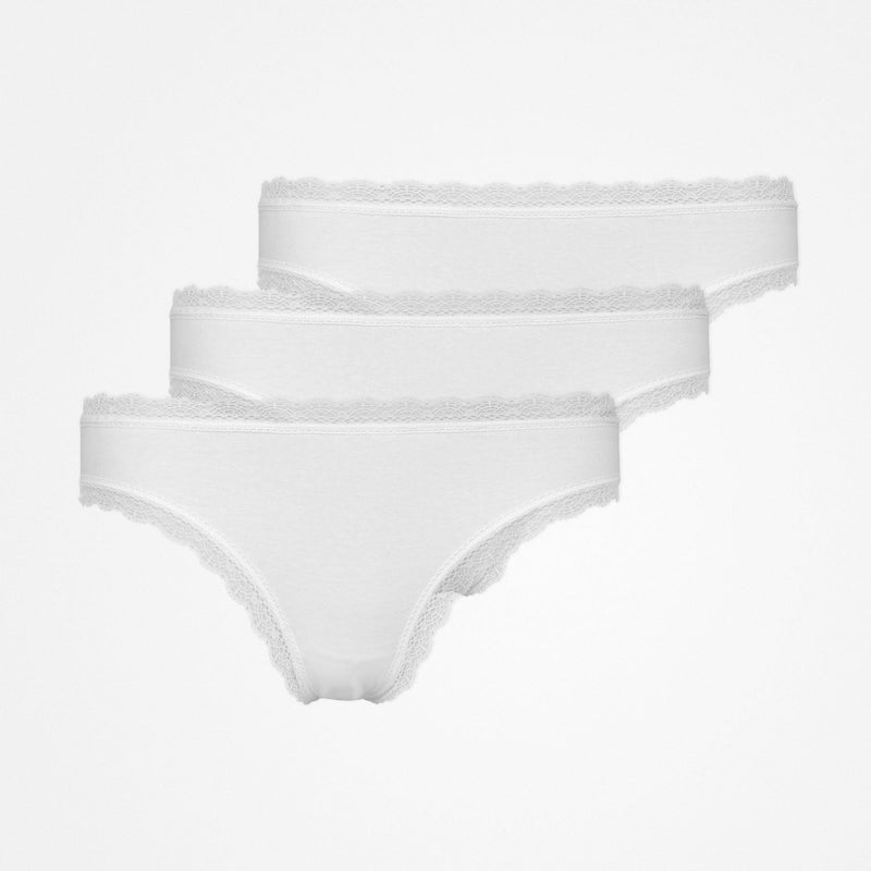 Tangas mit Spitze - Unterhosen - Weiß
