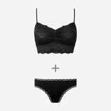 Set Essenziali in Pizzo - Reggiseno a Balconcino - Perizoma in Pizzo