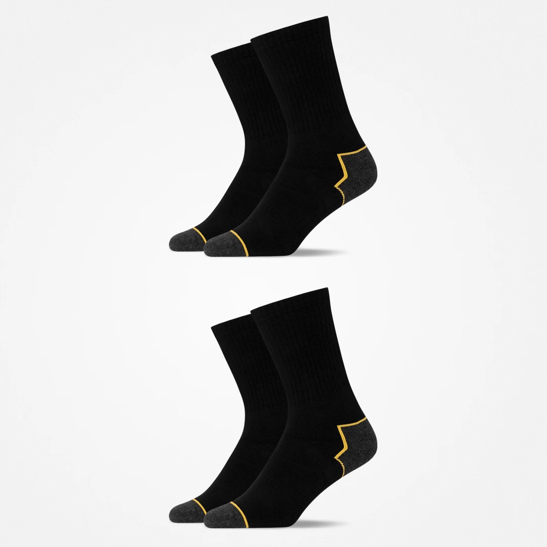 {"alt": "Chaussettes de travail - Chaussettes - Noir/Accents jaunes", "quantity":"2"}