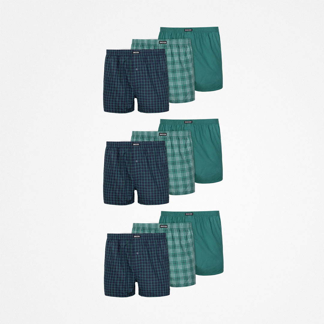 {"alt": "Boxers américains - Sous-vêtements - Mix (Motifs verts)", "quantity":"3"}