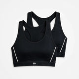 {"alt": "Sport-BH Damen mit Retro Kontraststreifen - Oberteile - Schwarz", "quantity":"2"}