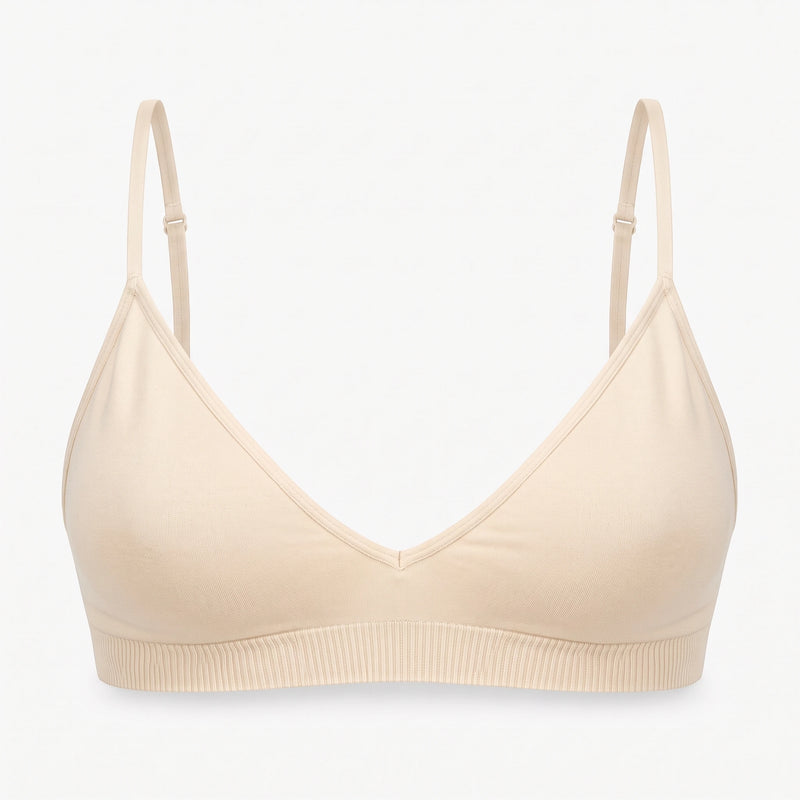 Seamless Triangel Bralette - Oberteile - Beige