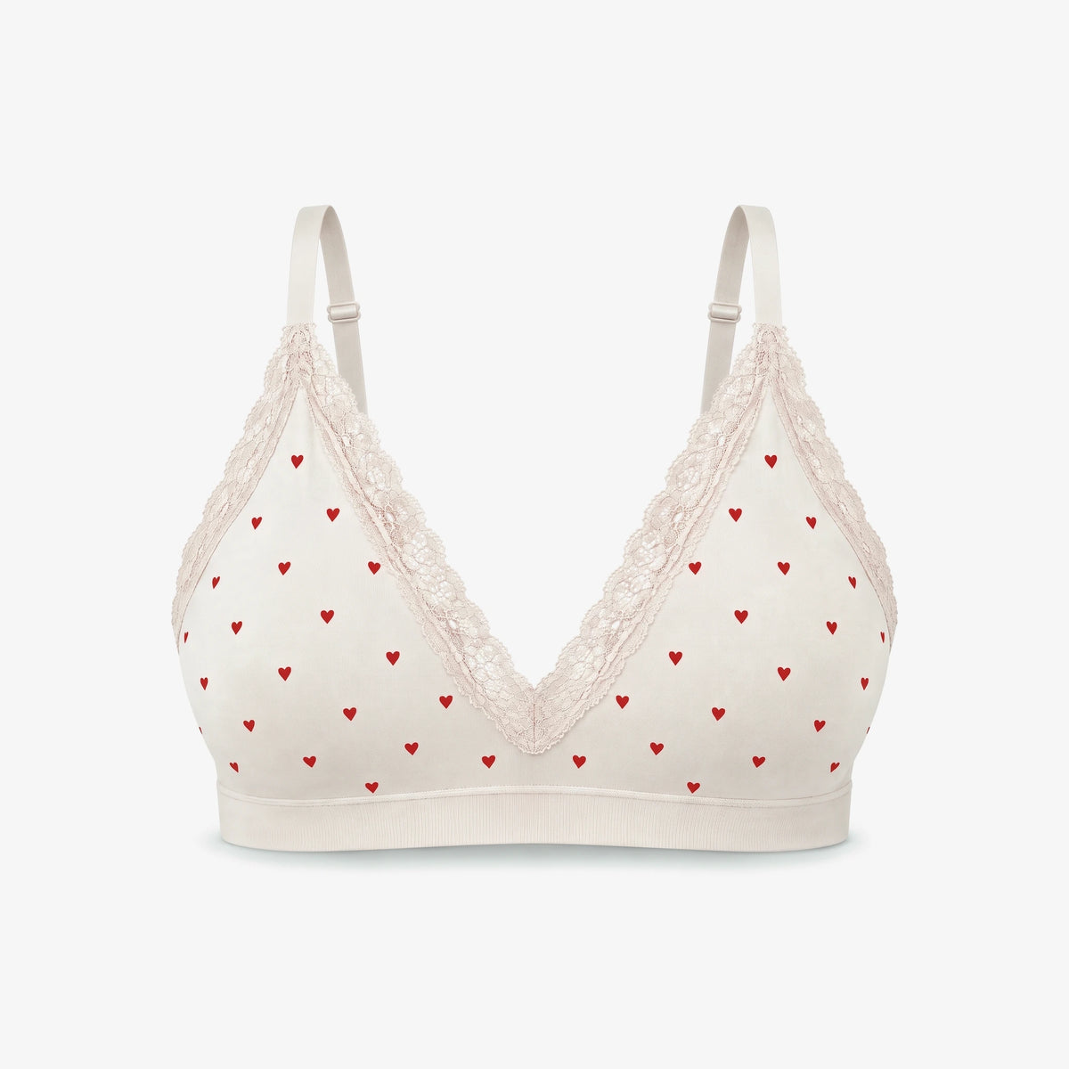 Seamless Spitzen Bralette - Oberteile - Cremeweiß mit Herzchen