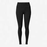 High Waist Leggings mit Retro Kontraststreifen - Hosen - Schwarz