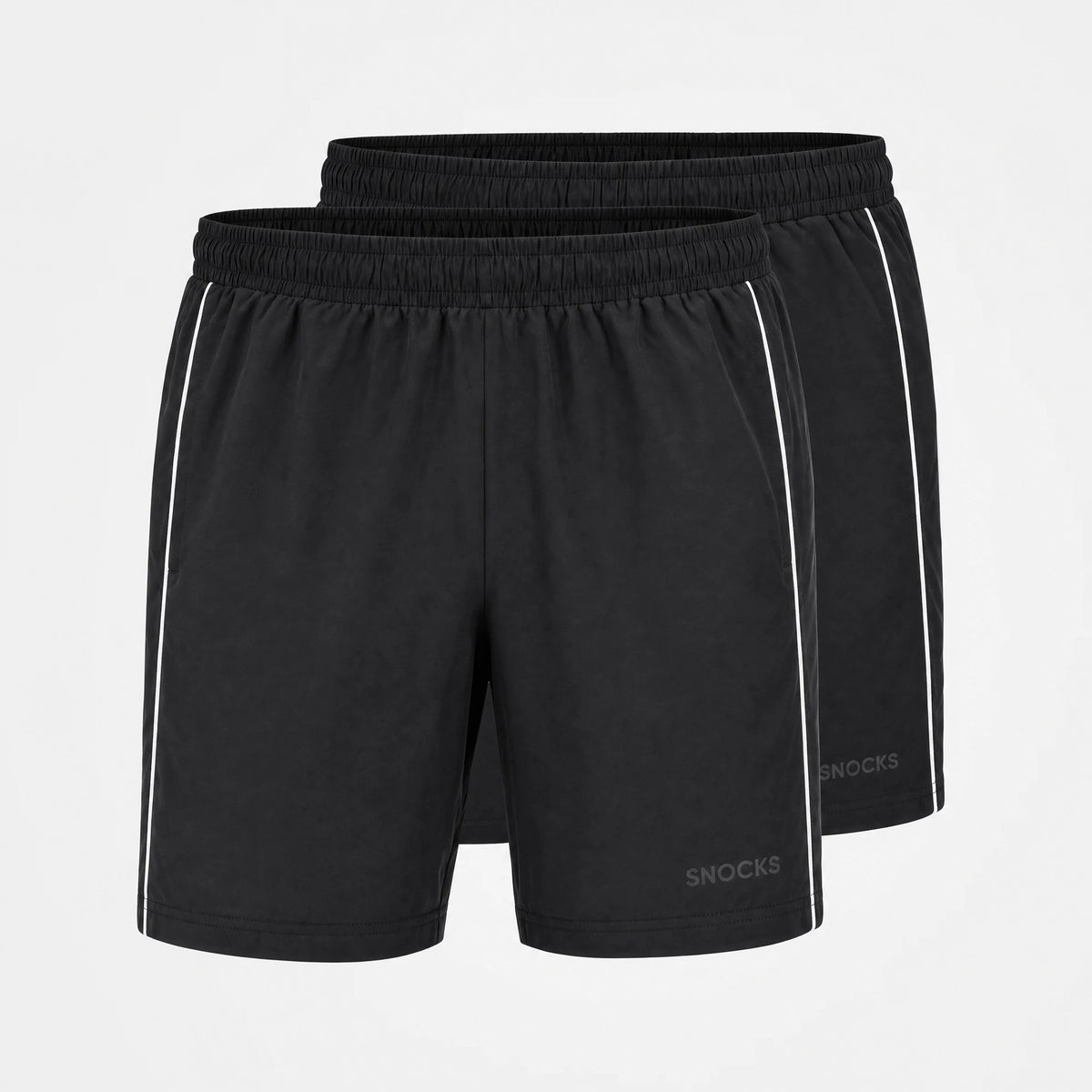 {"alt": "Sport Shorts Herren mit Kontraststreifen - Hosen - Schwarz", "quantity":"2"}