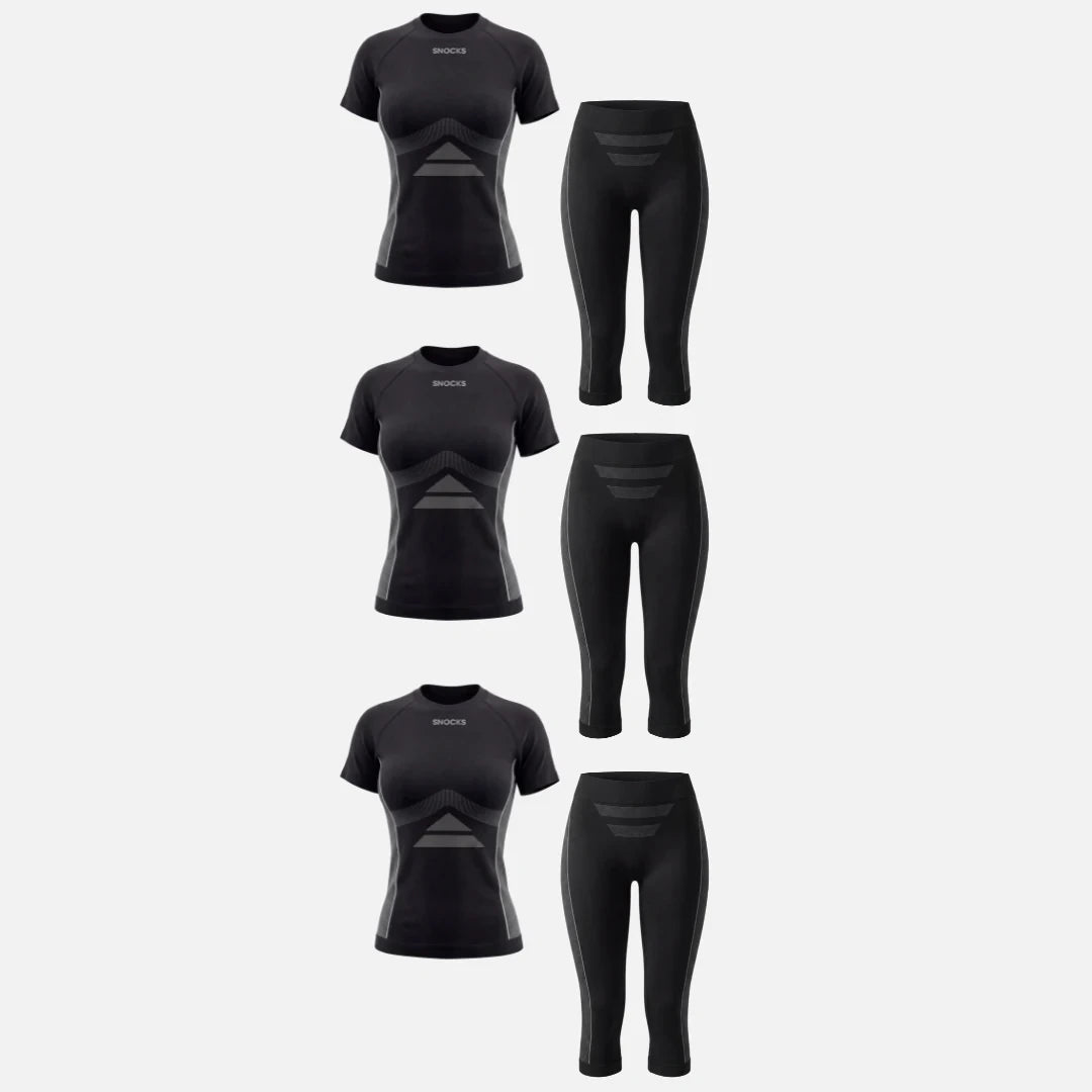 {"alt": "Thermounterwäsche Damen 3/4 - Kleidung - Schwarz", "quantity":"3"}