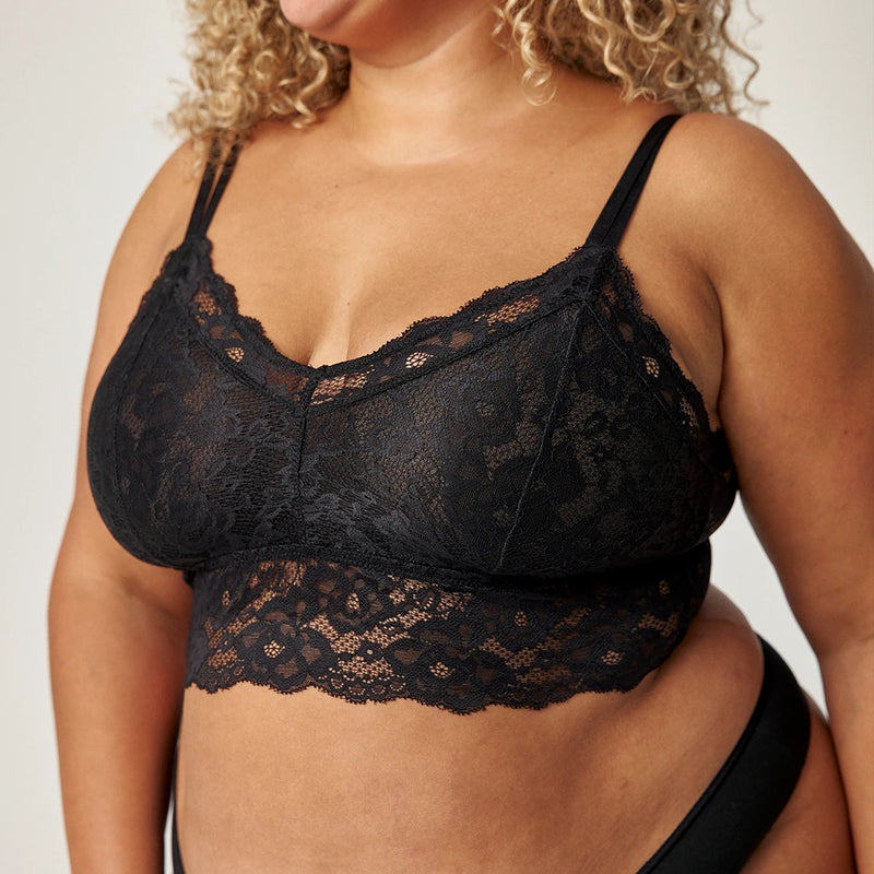 Reggiseno a balconcino taglie forti | Nero