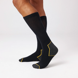 Chaussettes de travail haut de gamme | Noir/accents jaunes