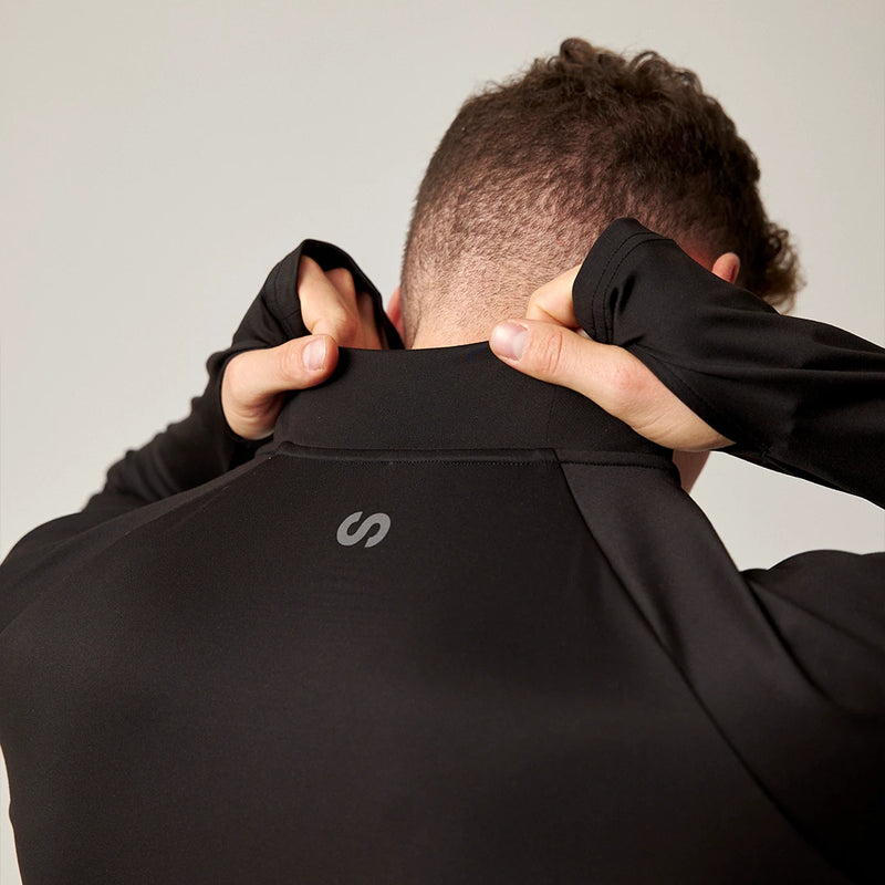 Maglia sportiva uomo manica lunga con mezza cerniera - Maglie -